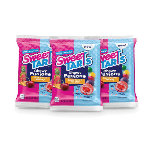 SweeTARTS Chewy Fusions Fruit Punch 5oz Peg Bag 3-pack