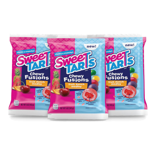 SweeTARTS Chewy Fusions Fruit Punch 5oz Peg Bag 3-pack