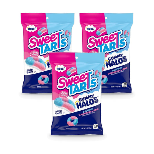 SweeTARTS Gummy Halos 6oz Peg Bag 3-Pack