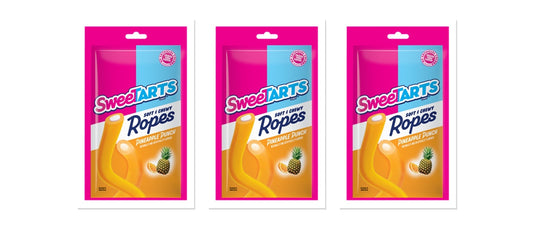 SweeTarts Rope Pineapple Punch 5oz Peg Bag 3-Pack
