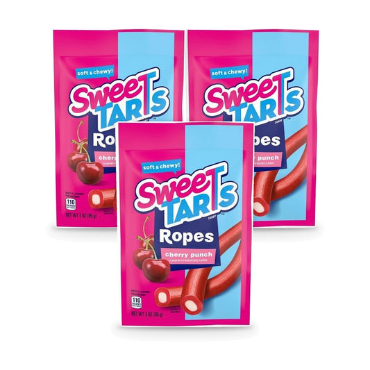 SweeTARTS Ropes Cherry Punch 3oz Peg Bag 3-Pack