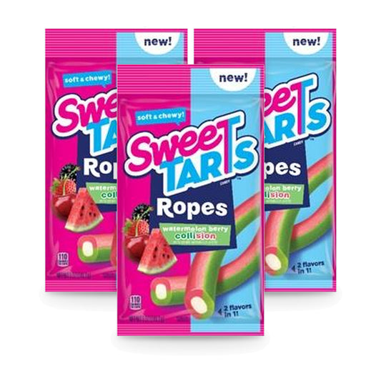 SweeTARTS Ropes Watermelon Berry 5oz Peg Bag 3-Pack
