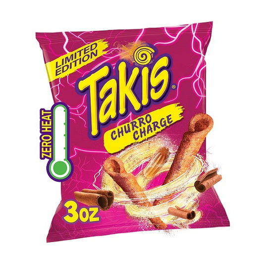 Takis Churro Charge Cinnamon Sugar Rolled Tortilla Chips 3oz Bags