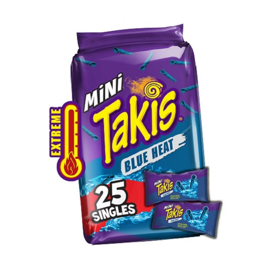 Takis Mini Blue Heat Rolled Tortilla Chips 1.23oz 25ct Box