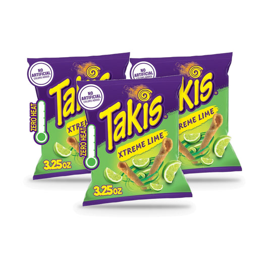 Takis Xtreme Lime Rolled Tortilla Chips 3.25oz Bags 3-Pack