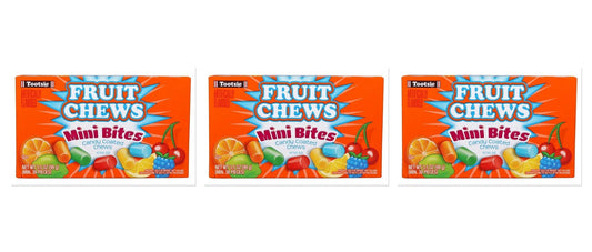 Tootsie Fruit Chews Mini Bites 3.5oz Theater Box 3-Pack