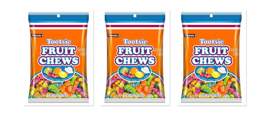 Tootsie Fruit Chews Peg Bag 7oz 3-Pack