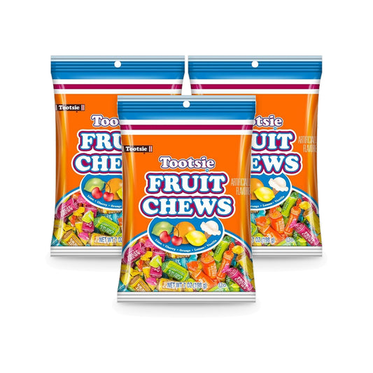 Tootsie Fruit Chews Peg Bag 7oz 3-Pack