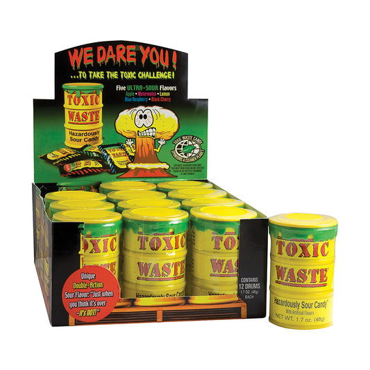 Toxic Waste Sour Candy Yellow Drum 1.7oz box
