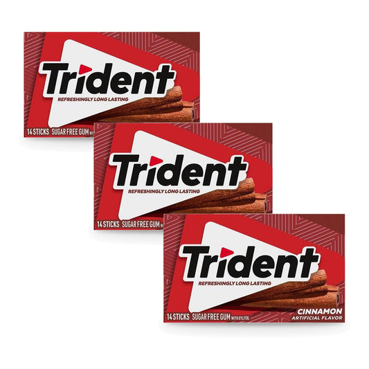 Trident Cinnamon Sugar-Free Gum 14pc Packs 3-Pack