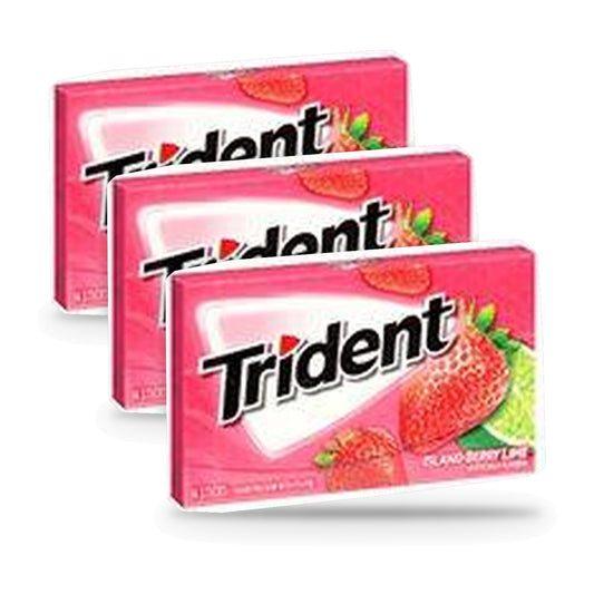 Trident Island Berry Lime Sugar-Free Gum 14pc Packs 3-Pack