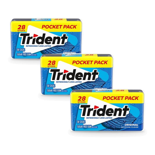 Trident Original Sugar-Free Gum 28-Stick Packs 3-Pack
