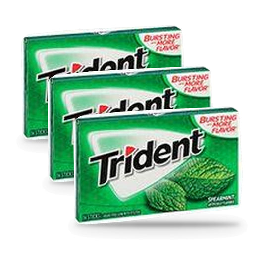Trident Spearmint Sugar-Free Gum 14pc Packs 3-Pack