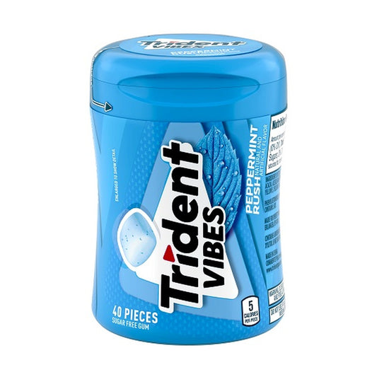 Trident Vibes Peppermint Rush Sugar-Free Gum 40pc Bottles