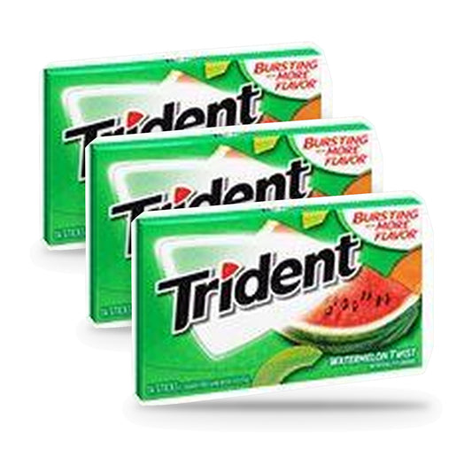 Trident Watermelon Twist Sugar-Free Gum 14pc Packs 3-Pack