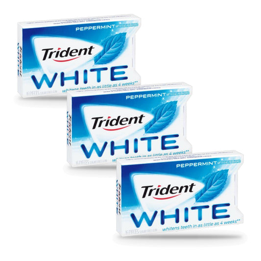 Trident White Peppermint Sugar-Free Gum 16pc Packs 3-Pack