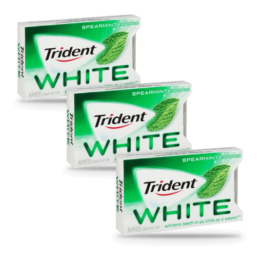 Trident White Spearmint Sugar-Free Gum 16pc Packs 3-Pack