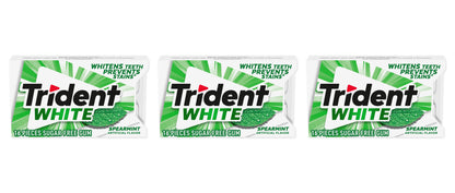 Trident White Spearmint — 3 single packs clearly separated