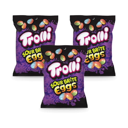 Trolli Sour Brite Eggs 4oz Peg Bag 3-Pack