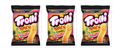 Trolli Spicy Crawlers 4.25oz Limited Edition Peg Bag 3-Pack
