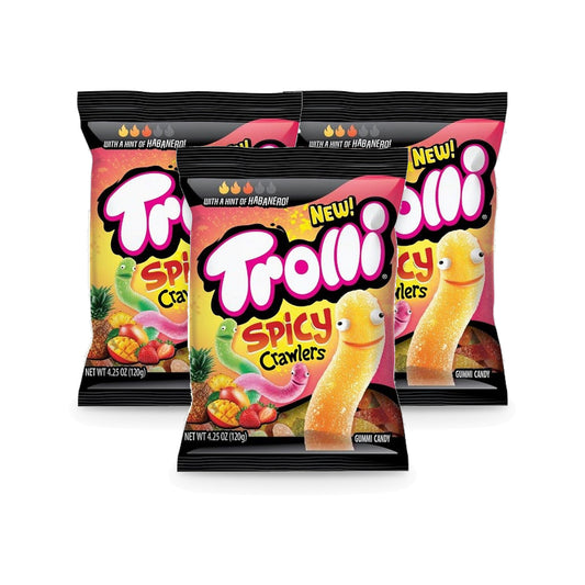 Trolli Spicy Crawlers 4.25oz Limited Edition Peg Bag 3-Pack