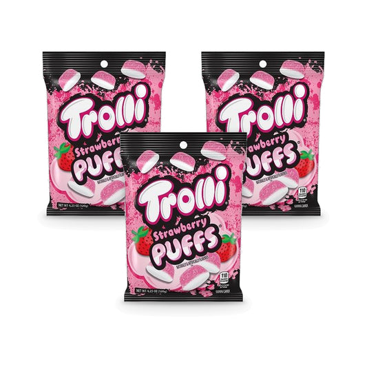 Trolli Strawberry Puffs 4.25oz Bags 3-Pack