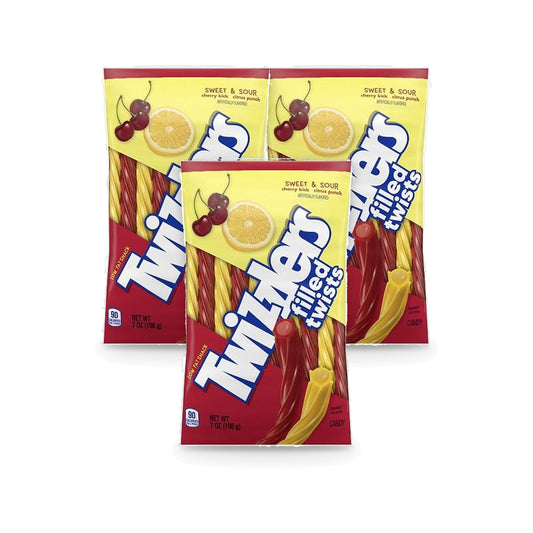 Twizzlers Filled Sweet & Sour Peg Bag 7oz 3-Pack