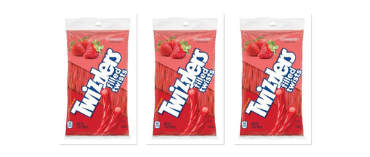 Twizzlers Filled Twists Strawberry 7oz Peg Bag 3-Pack
