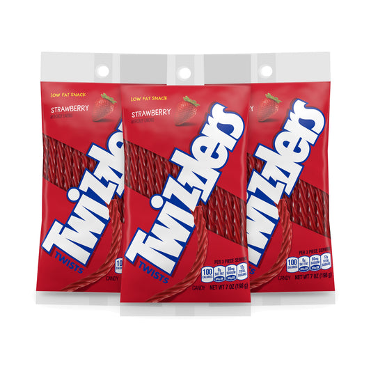 Twizzlers Strawberry Twists Peg Bag 7oz 3-Pack