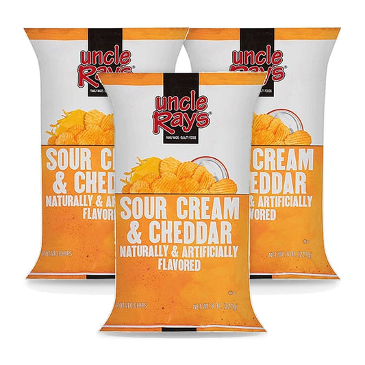 Uncle Ray's Cheddar Sour Cream Chips 8oz 3-Pack
