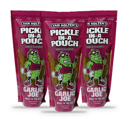 Van Holten's Garlic Joe Zesty Garlic Pickle-In-A-Pouch 3-Pack, three pouches