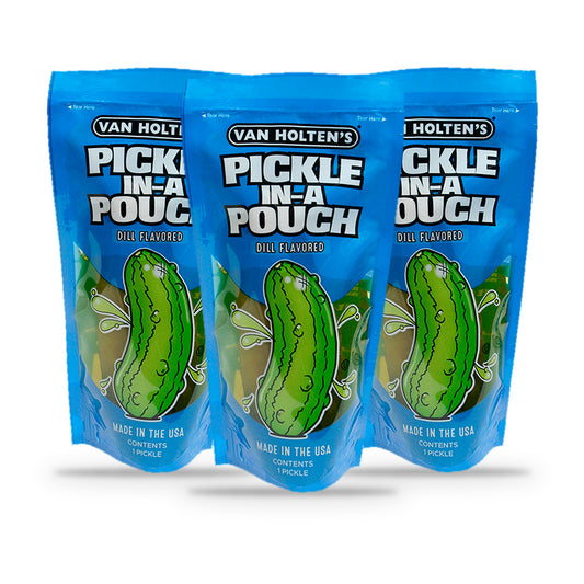 Van Holten's Jumbo Dill Pickle-In-A-Pouch 3-Pack, three pouches