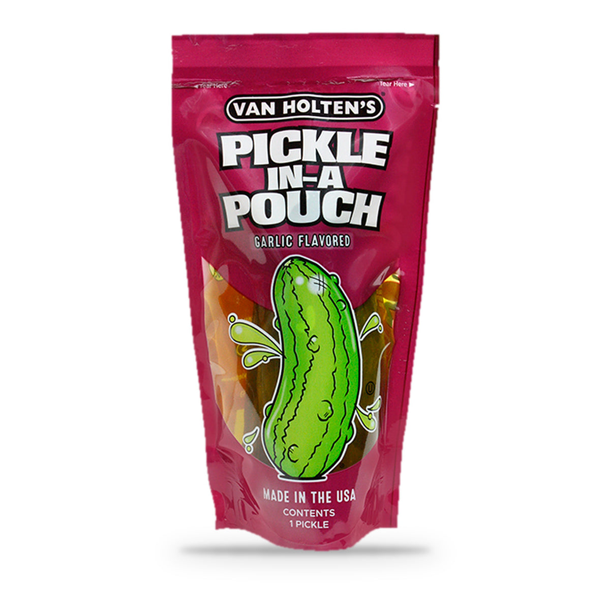 Van Holten's Jumbo Garlic Pickle-In-A-Pouch, front of pouch