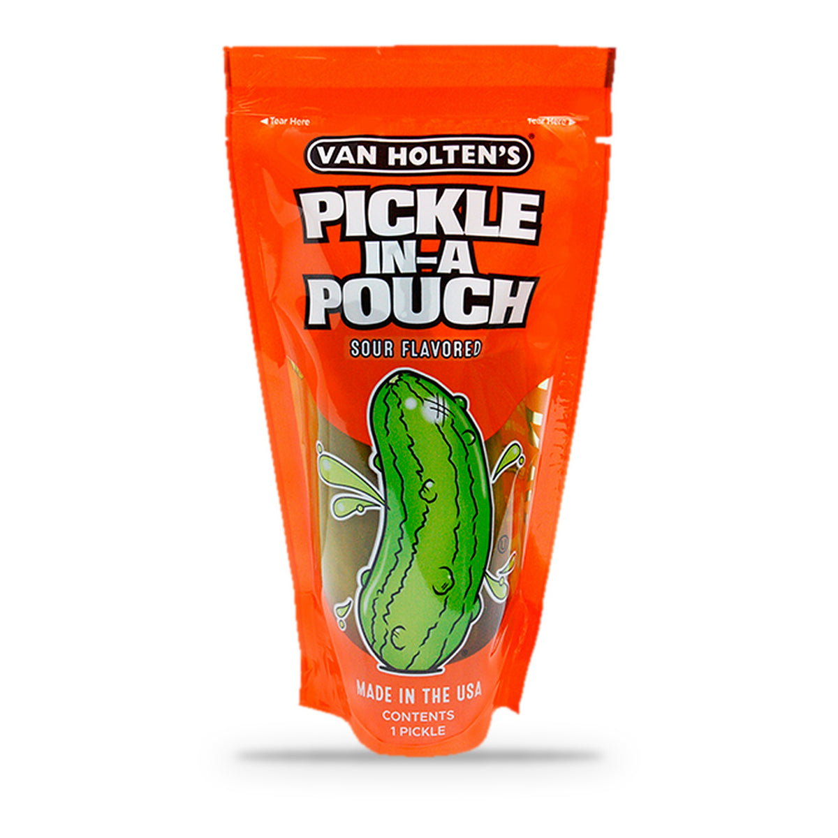 Van Holten's Jumbo Sour Pickle-In-A-Pouch, front of pouch