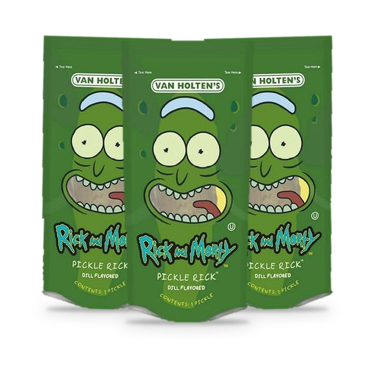 Van Holten's Pickle Rick Dill Pickle-In-A-Pouch 3-Pack, three pouches