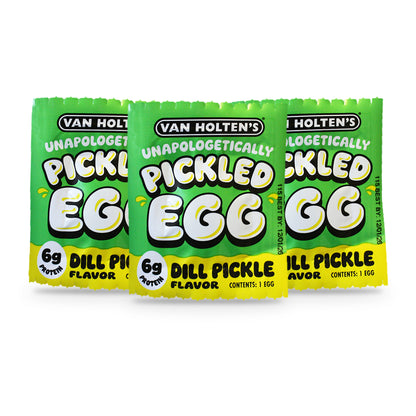 Van Holten's Pickled Egg Dill Pickle 3-Pack, three egg pouches