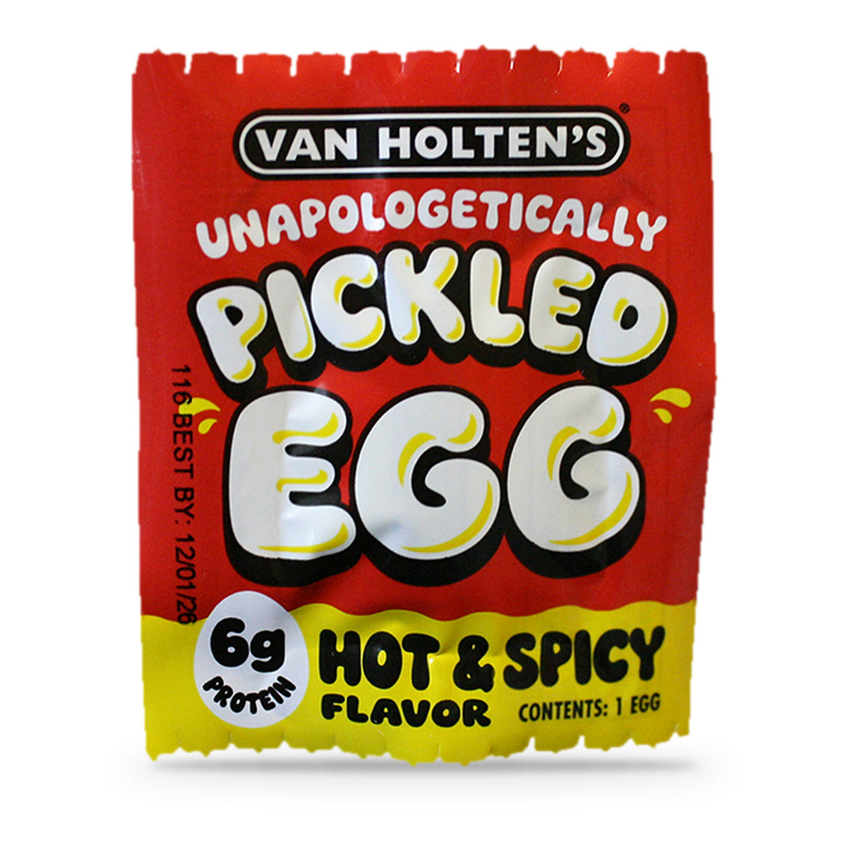 Van Holten's Pickled Egg Hot & Spicy, front of pouch