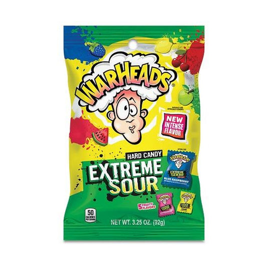 Warheads Extreme Sour Hard Candy 3.25oz Peg Bags