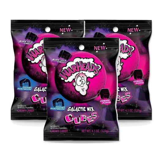 Warheads Galactic Cubes 4.5oz Peg Bags 3-Pack