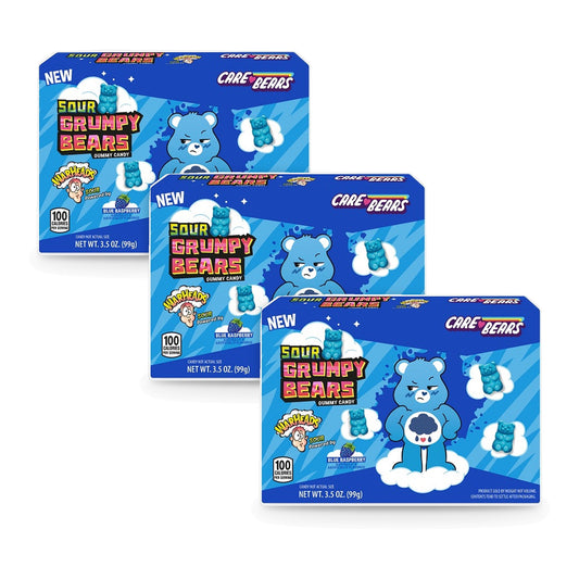 Warheads Care Bears Sour Grumpy Bears Blue Raspberry 3.5oz Theater Boxes — 3-Pack