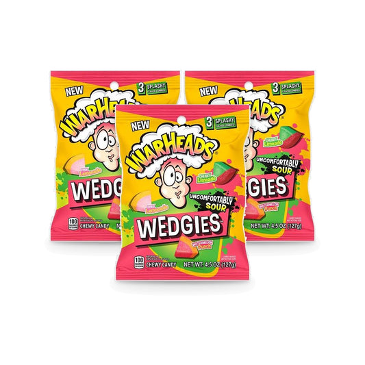 Warheads Wedgies 4.5oz Peg Bags 3-Pack