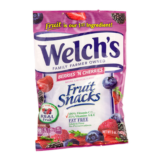 Welch's Fruit Snacks Berries 'n Cherries 5oz pack — full package