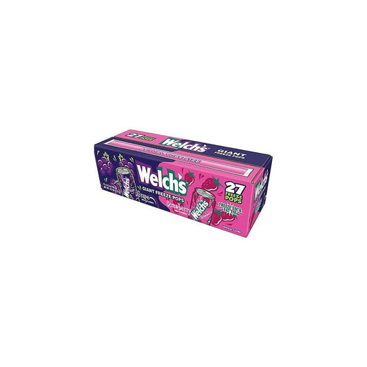 Welch's Giant Freeze Pops Grape Strawberry 27 Count pack — full package