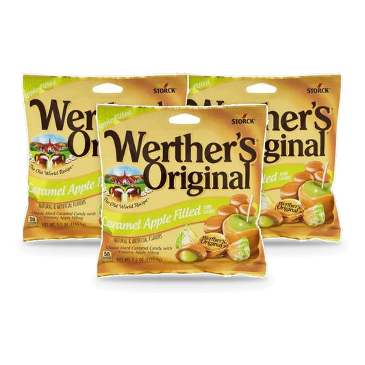 Werther's Original Caramel Apple 5.5oz Peg Bag 3-Pack