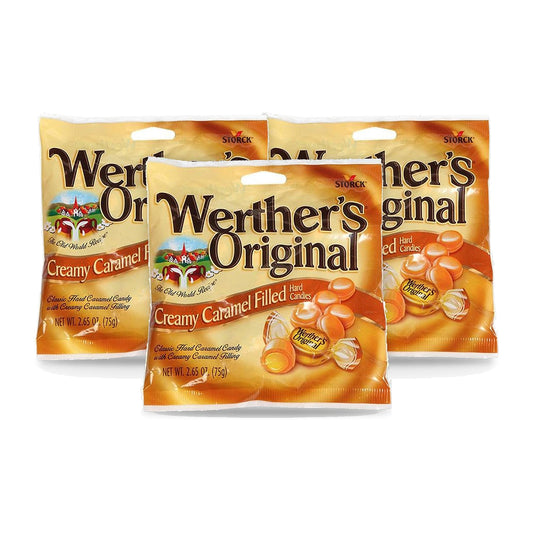 Werther's Original Caramel Filled 2.65oz Peg Bag 3-Pack