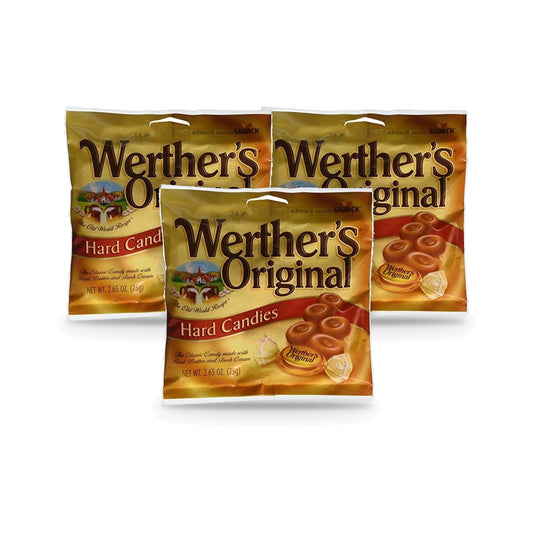 Werther's Original Hard Candies 2.65oz Peg Bag 3-Pack