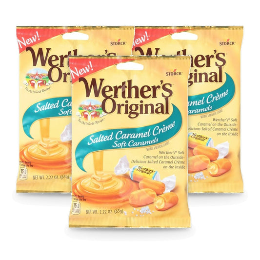 Werther's Original Salted Caramel Creme 2.22oz Peg Bag 3-Pack