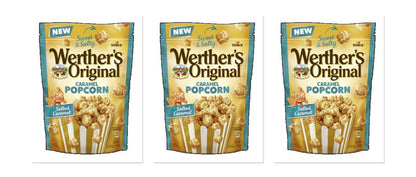 Werther's Original Salted Caramel Popcorn 5.29oz Peg Bag 3-Pack