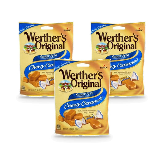 Werther's Original Sugar-Free Chewy Caramels 2.75oz Bags 3-Pack