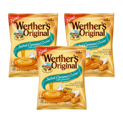 Werther's Original Salted Caramel Creme 3-pack, three 4.51 oz peg bags